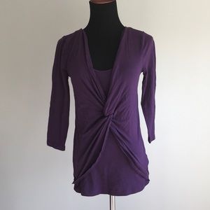 COPY - Three Dots 3/4 Sleeve Gathered at Front Sh…